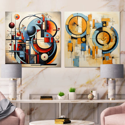 «Blue Supreme Abstract Realms I», ensemble de 2 reproductions d'art mural abstraites