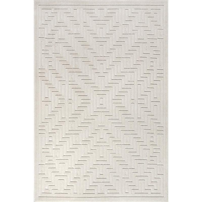 Latitude Run® Zinnia Geometric Indoor/Outdoor Area Rug, Rectangle 7'10" x 10'