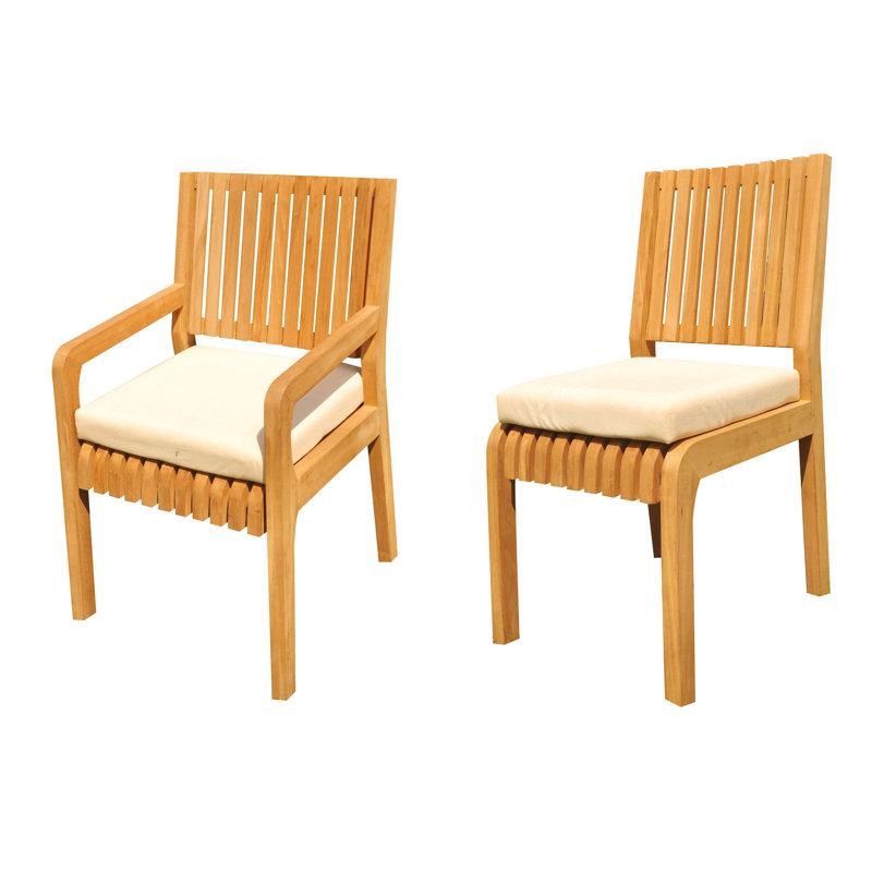 Maldives 6 - Person Teak Wood Patio Dining Set with Rectangular Table