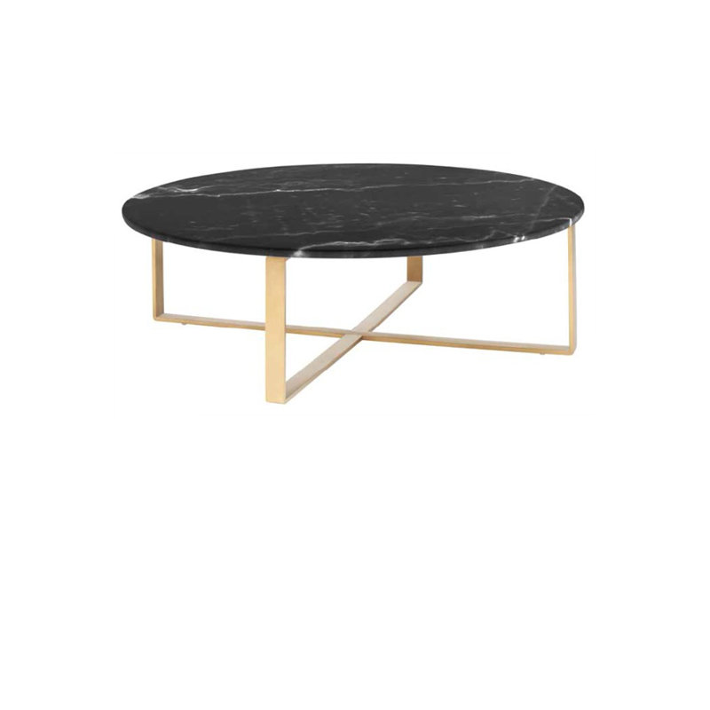Table basse Rosi, Noir, Doré