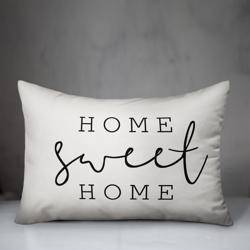 Outdoor Throw Pillow, Off White/Black