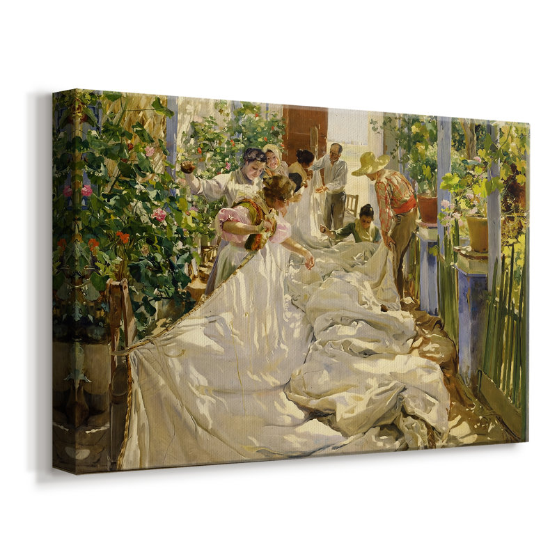Coudre la voile (Cosiendo la vela) - Jooa Sorolla - Toile tendue avec châssis - 1896, 12x18