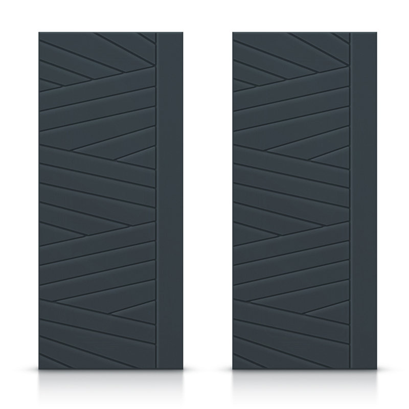 Portes de placard coulissantes à panneaux en bois manufacturé, Gris anthracite, 72 po x 84 po