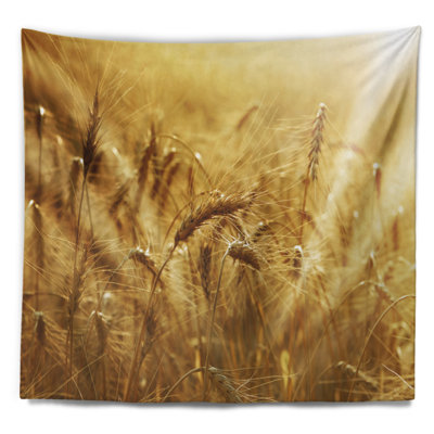 Tapisserie de fond de blé doré en polyester avec accessoires suspendus inclus