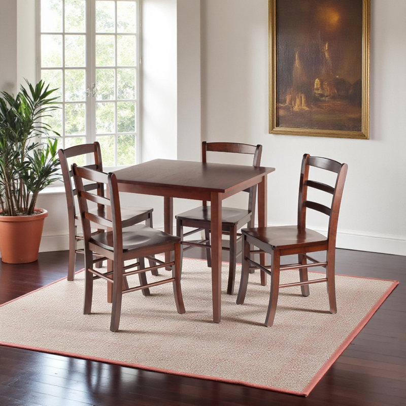 Solid Wood Top Four Leg Dining Set, 3