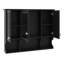 Armoire murale de salle de bain 35 po x 28 po avec trois portes en miroir et une étagère ouverte, unité de rangement pour médicaments-6103608