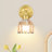 Rgb Rechargeable Wall Sconce With Amber Tulip Glass,Multifunctional Gold Wireless Wall Sconces((Set Of 2)-1928440108-1928440109