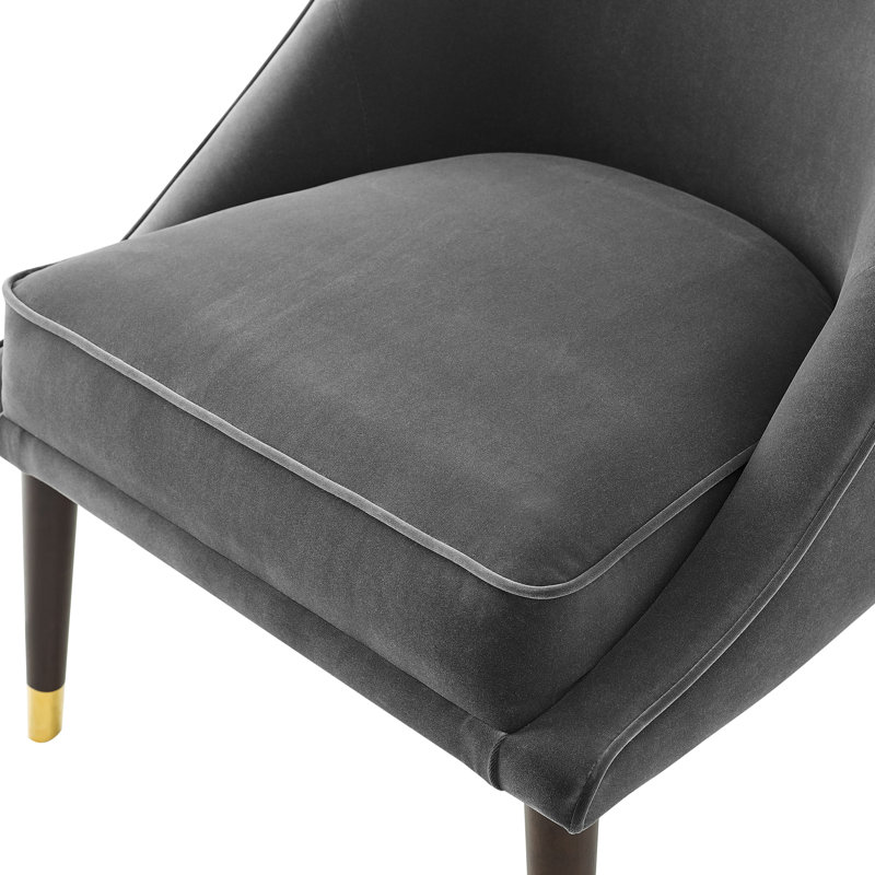 Hollhurst Velvet Side Chair, Charcoal Velvet