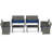 8 PCS Patio Conversation Set with Seat Cushions & Tempered Glass Tabletop, Outdoor -1023142976