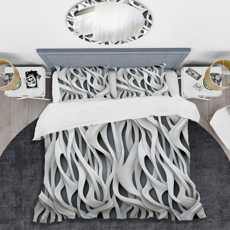 Renetia Sublime - Ensemble de housse de couette abstrait - Microfibre de polyester