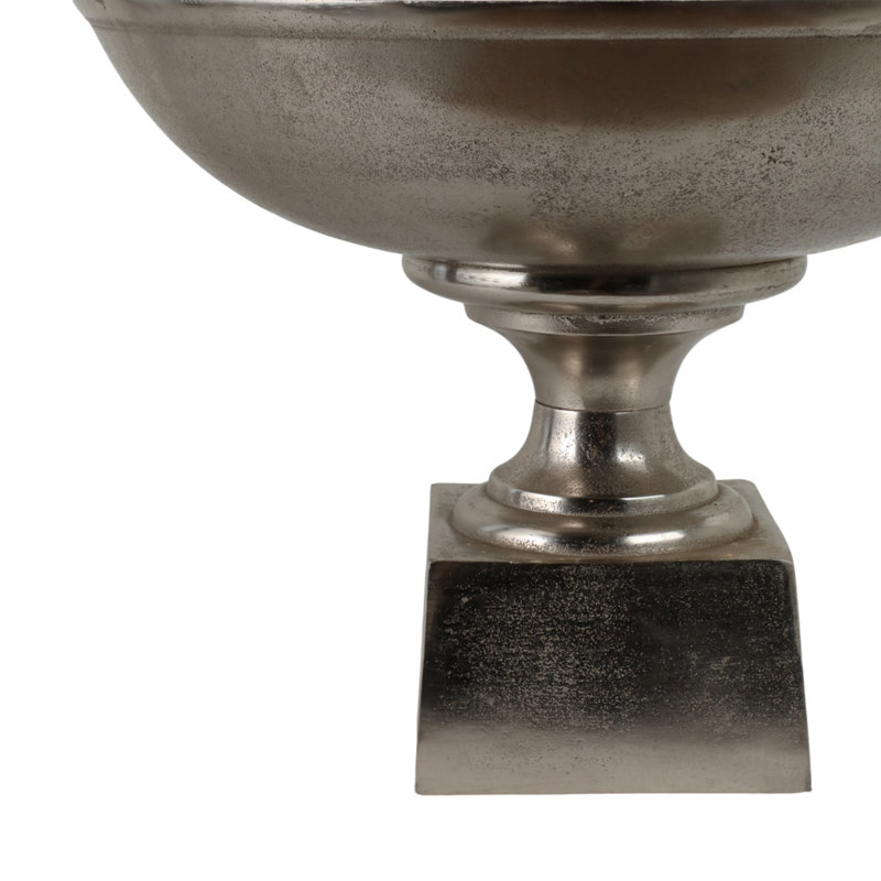 Kenosha Handmade Aluminum Decorative Bowl, Silver