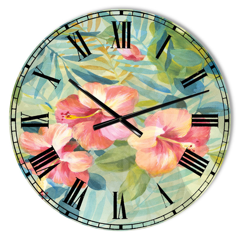 Horloge murale Swigart Hibiscus Garden III, Petit