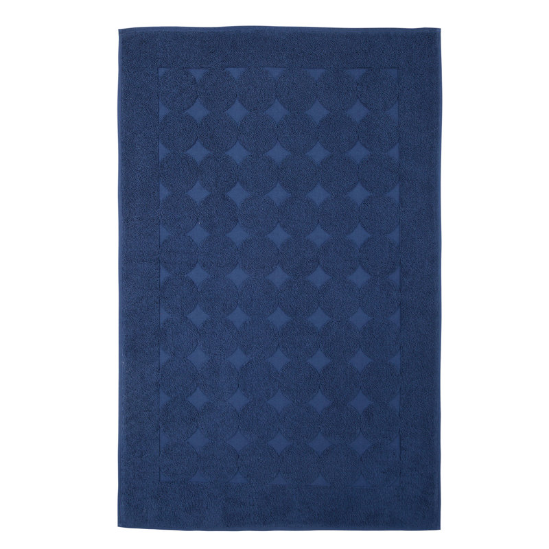 Karila Cotton Bath Rug, Navy