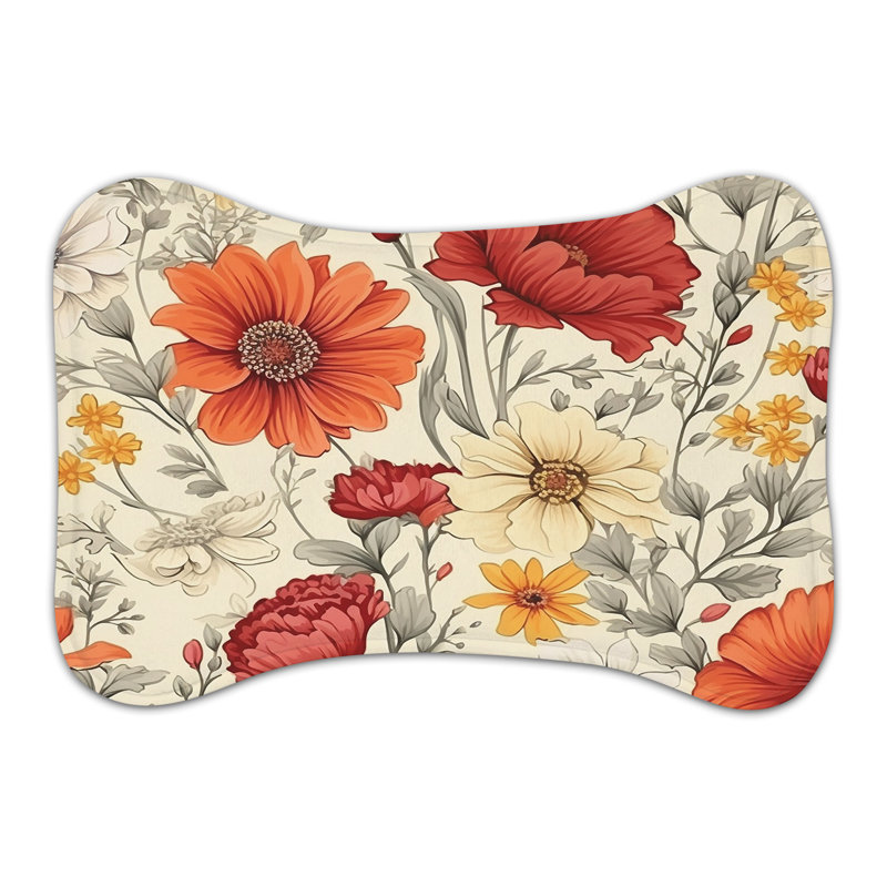 Tapis d'alimentation en forme d'os Vivid Petals - 1 pièce