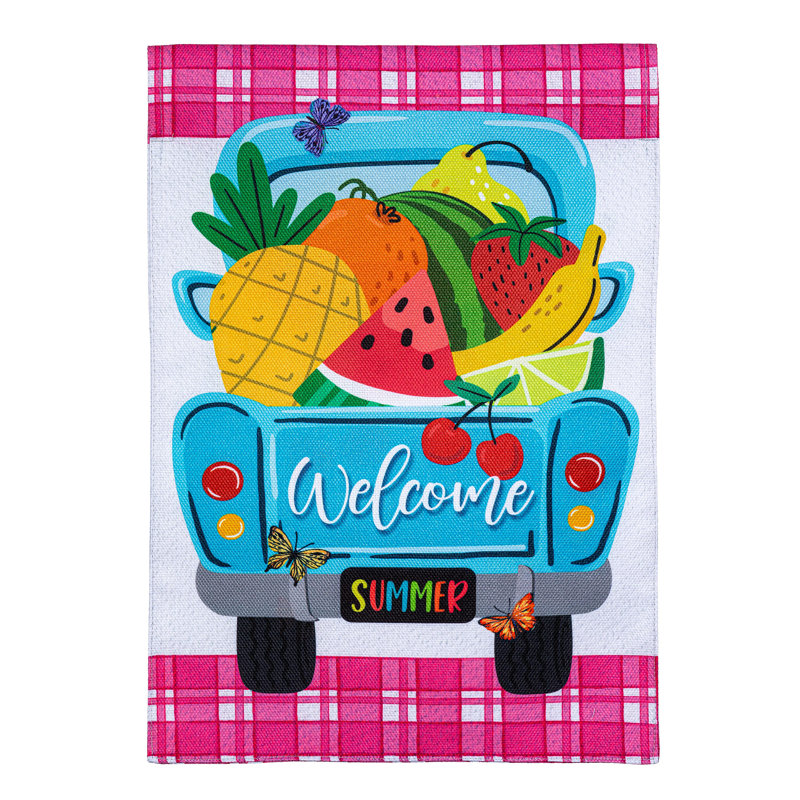 Drapeau de jardin en toile de jute
