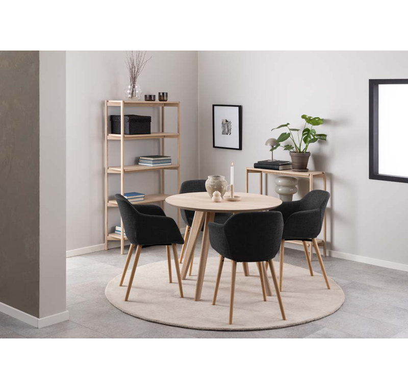 Alexandria Round Dining Table with Wood Base