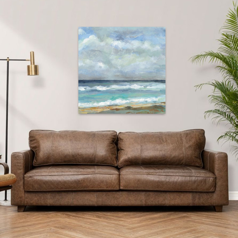«Coastal Seashore Crop» avec art bleu, H 36 po x l 36 po
