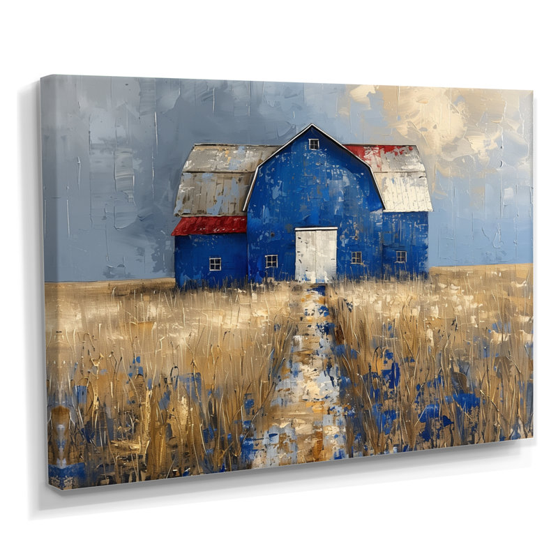 Lovell - Barn Wall Art Living Room, H 16 po x l 32 po x P 1 po, Toile tendue