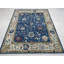 Tapis bleu en laine noué à la main 8 pi x 10 pi Mahal