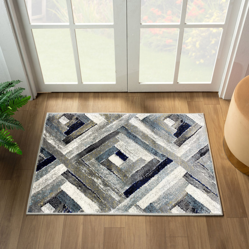Geometric Indoor Rug, Rectangle 1'11.5" x 3'3.5"