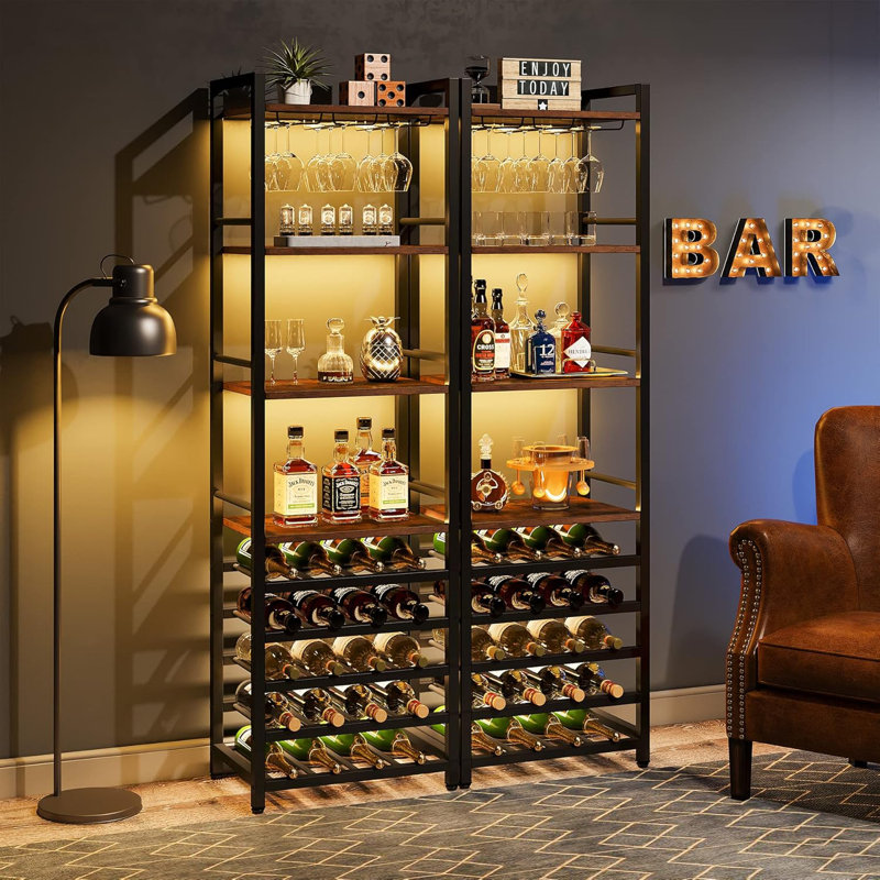 Daylany Floor Wine Bottle & Glass Rack