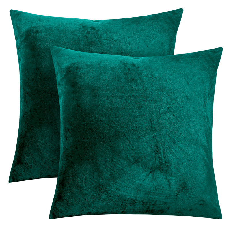 Rizokarpaso Luxury Square Scatter Crushed Velvet Cushion Cover, Green