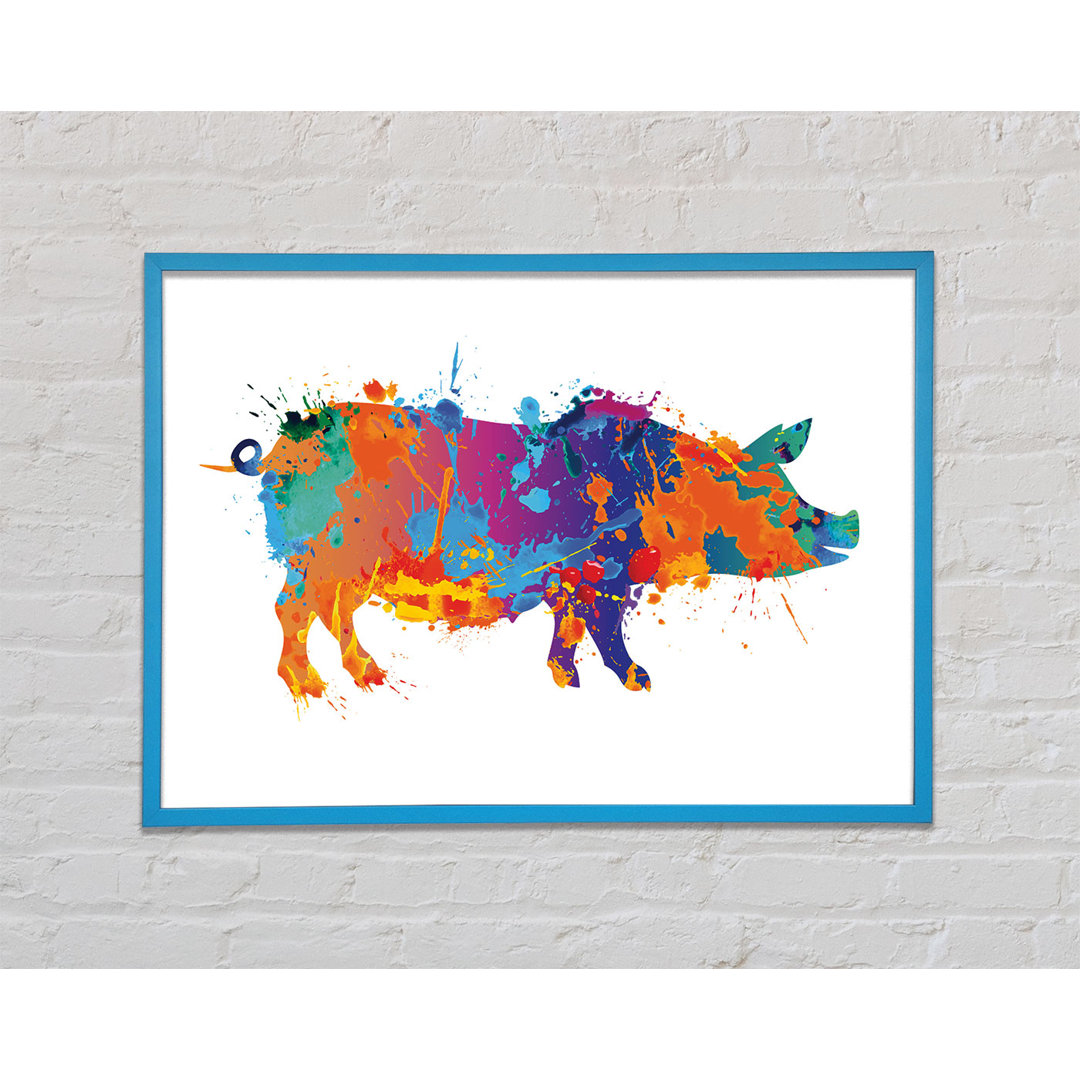 Colour Splash Pig - Einzelner Bilderrahmen Kunstdrucke