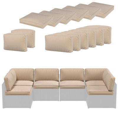 14 PCS Outdoor Cushion Covers Replacement Washable With Zipper
