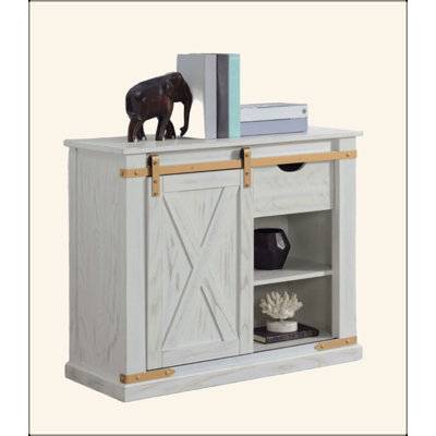 Rustic Style Antique White 1Pc Sofa Table Living Room Side Table W Drawers Barnyard Design
