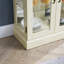 Vitrine lumineuse avec tablettes mobiles et portes d'armoire en verre blanc antique-695617429