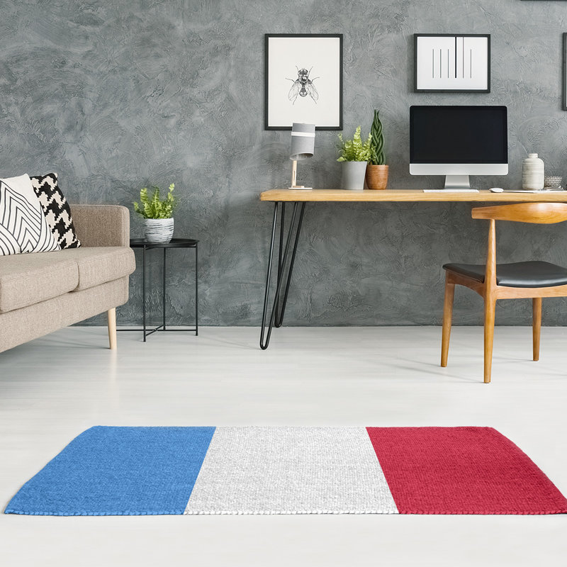 Tapis en poly à rayures de football rouge tennessee, Rectangle 5 pi x 7 pi