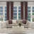 Aura Beige Upholstered Curved Sofa