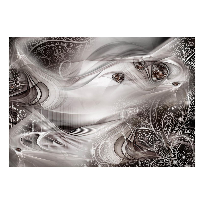 Papier peint adhésif Castelli, gris, L 96 po x L 68 po