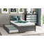 Lit plateforme simple avec lit gigogne gris et bois massif