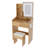 Vanity Table With LED-Illuminated Mirror, Power Outlet, Hairdryer Holder & Stool – Compact Dressing Desk For Small Bedrooms(Wood)