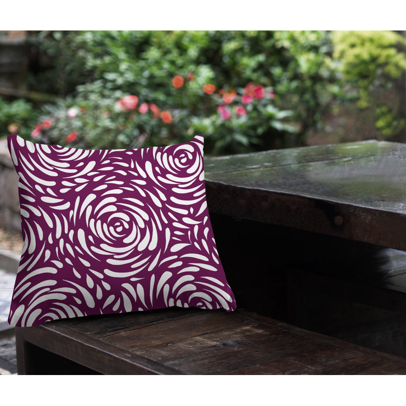 Coussin décoratif intérieur / extérieur Carvell, Mauve, L 15 po x H 15 po