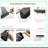ModernSpace Double Layer Bathroom Shelf with Towel Bar & 5 Hooks - Wall Mounted Black Aluminum Storage Rack for Bath/Kitchen