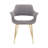 Ylva Dining Chairs with Arms and Open Back in Velvet with Gold Metal Legs-302494508
