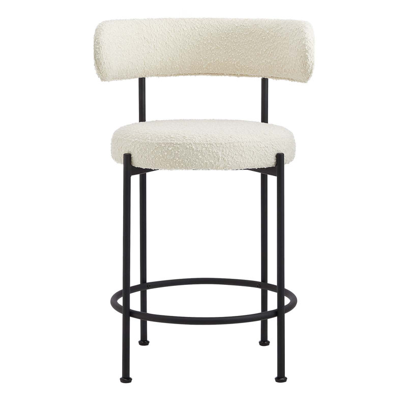 Tabourets Modway Albie - ensemble de 2, Tabouret de comptoir (siège d'une hauteur de 25,5, Noir, noir, noir, noir, Ivoire