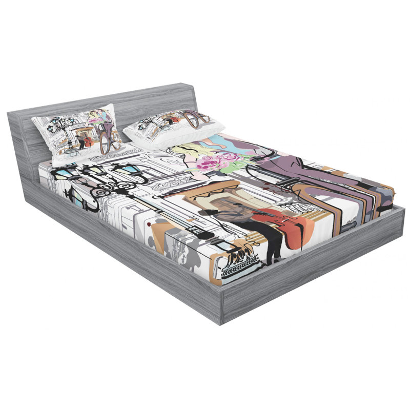 Microfiber Sheet Set, Queen Sheet Set with Fitted Sheet