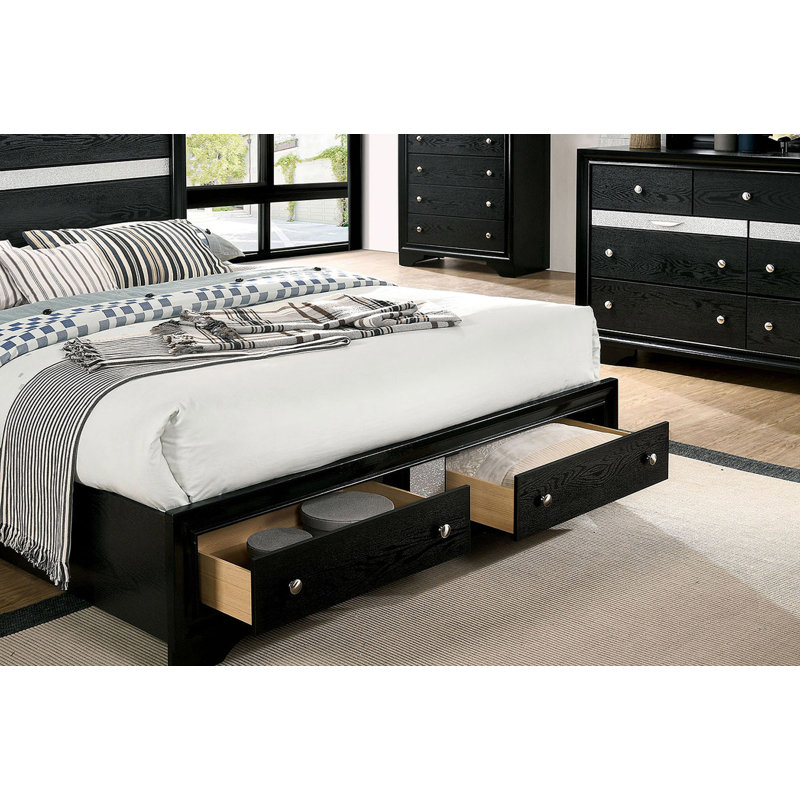 1pc lit grand contemporain noir 1pc