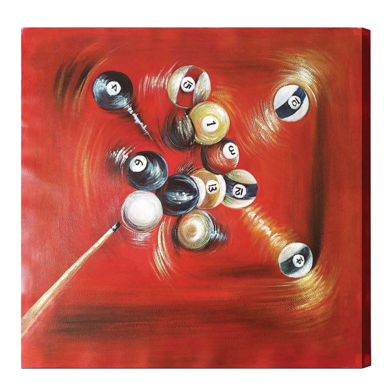 «Billiards Break» enveloppé, peinture à l'huile par RAM Game Room