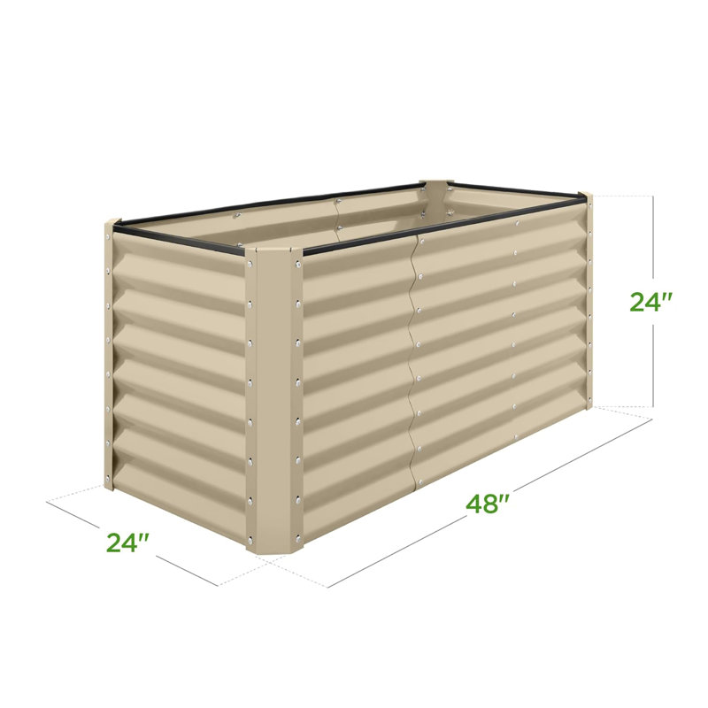 4x2x2 ft Outdoor Metal Raised Garden Bed, Spacious Deep-Root Planter for Veggies, Flowers & Herbs (119 Gallon Capacity)