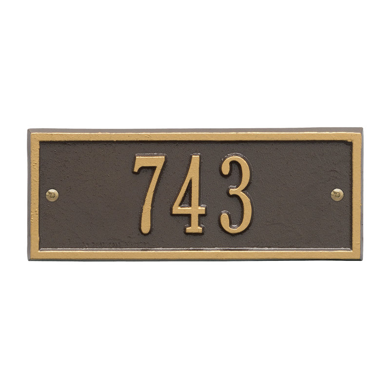 Plaque d'adresse murale à 1 ligne, Bronze et doré, Oui