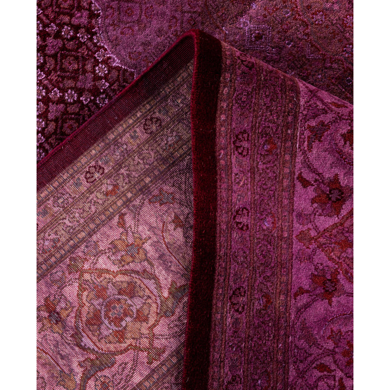 Tapis mauve en laine noué à la main Cribb 8 pi 0 po x 10 pi 1 po
