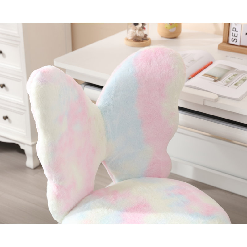 Aafia Kids 19.75" Adjustable Height Desk or Activity Chair, Rainbow Pink
