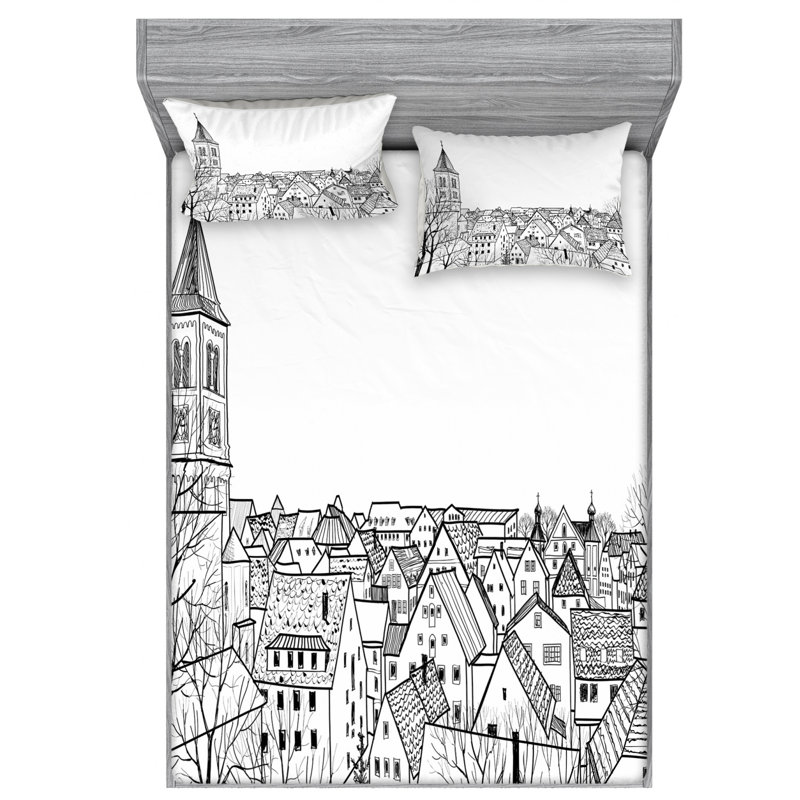 Microfiber Sheet Set, Queen Sheet Set with Fitted Sheet