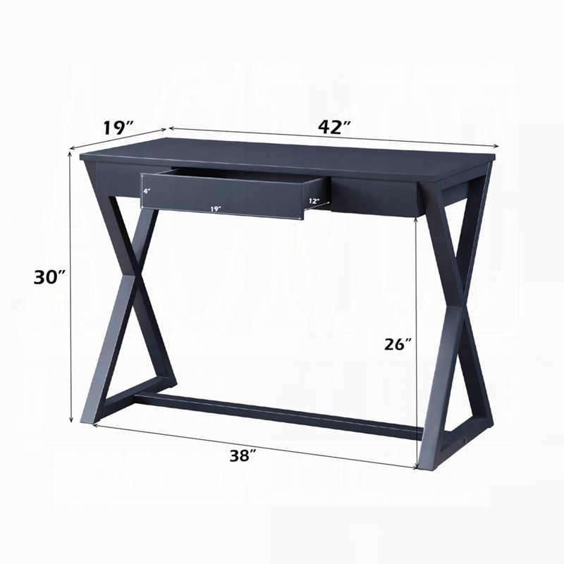 Rectangular Console Table with 1 Drawer, Charcoal