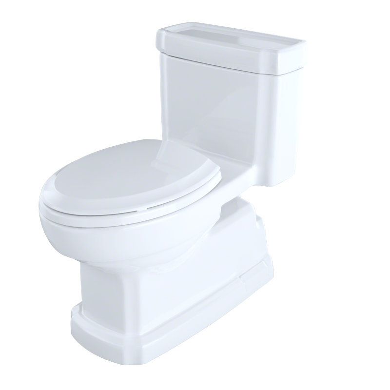 Guinevere 1.28 GPF Elongated One-Piece Toilet with SanaGloss Glazing, Cotton
