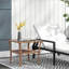 Table d'appoint en rotin Outsunny, table de bout d'extérieur avec tablette de rangement, cadre carré en aluminium, table basse avec plateau en verre trempé